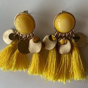 Yellow Tassel Earrings